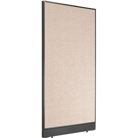 Interion By Global Industrial Interion Non-Electric Office Partition Panel with Raceway, 36-1/4inW x 64inH, Tan 238635NTN